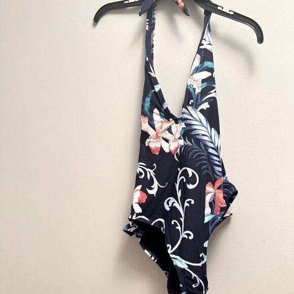 CARMEN MARC VALVO Women's Floral-Print V-Neck Halter One-Piece Swimsuit swim 14 - Picture 10 of 11